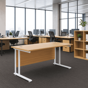 Twin Upright Rectangular Desk FSC