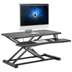 Sit-stand Gas Sprung Workstation With Keyboard Tray