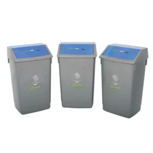 Recycling 3 Bin Kit with Flip Top Lids