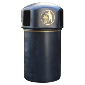 Victorian Black & Gold Tidy Man Litter Bin