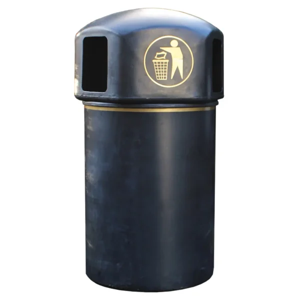 Victorian Black & Gold Tidy Man Litter Bin