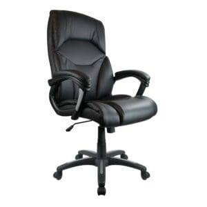 Wellington High Leather Effect Executive Armchair Silver Base