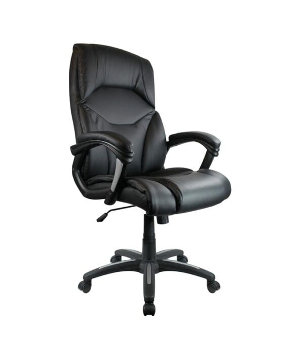 Wellington High Leather Effect Executive Armchair Silver Base