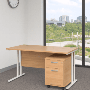 Maestro 25 Desk and 2 Drawer Pedestal