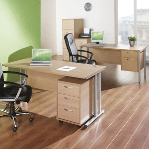 Maestro 25 Desk and 3 Drawer Pedestal