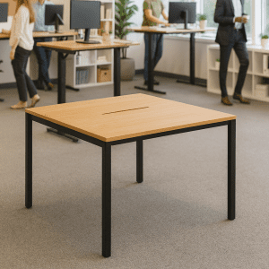 2pp Hero Connex Scalloped Back to Back Desk
