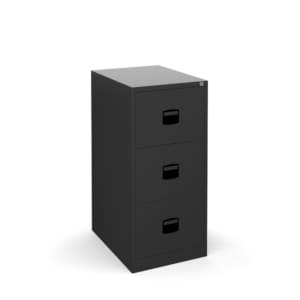 Black filing cabinet with drawers