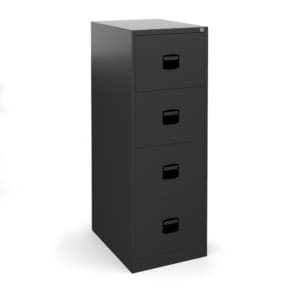 Black filing cabinet with drawers