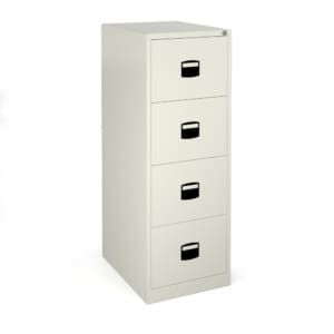 A four-drawer filing cabinet