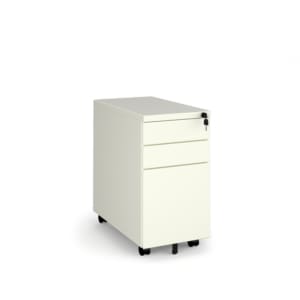 A white filing cabinet