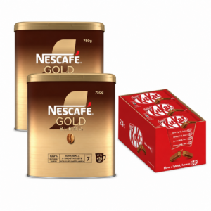 Nescafé Gold Blend Coffee 750g Tins x2+ 24 KitKat Bars
